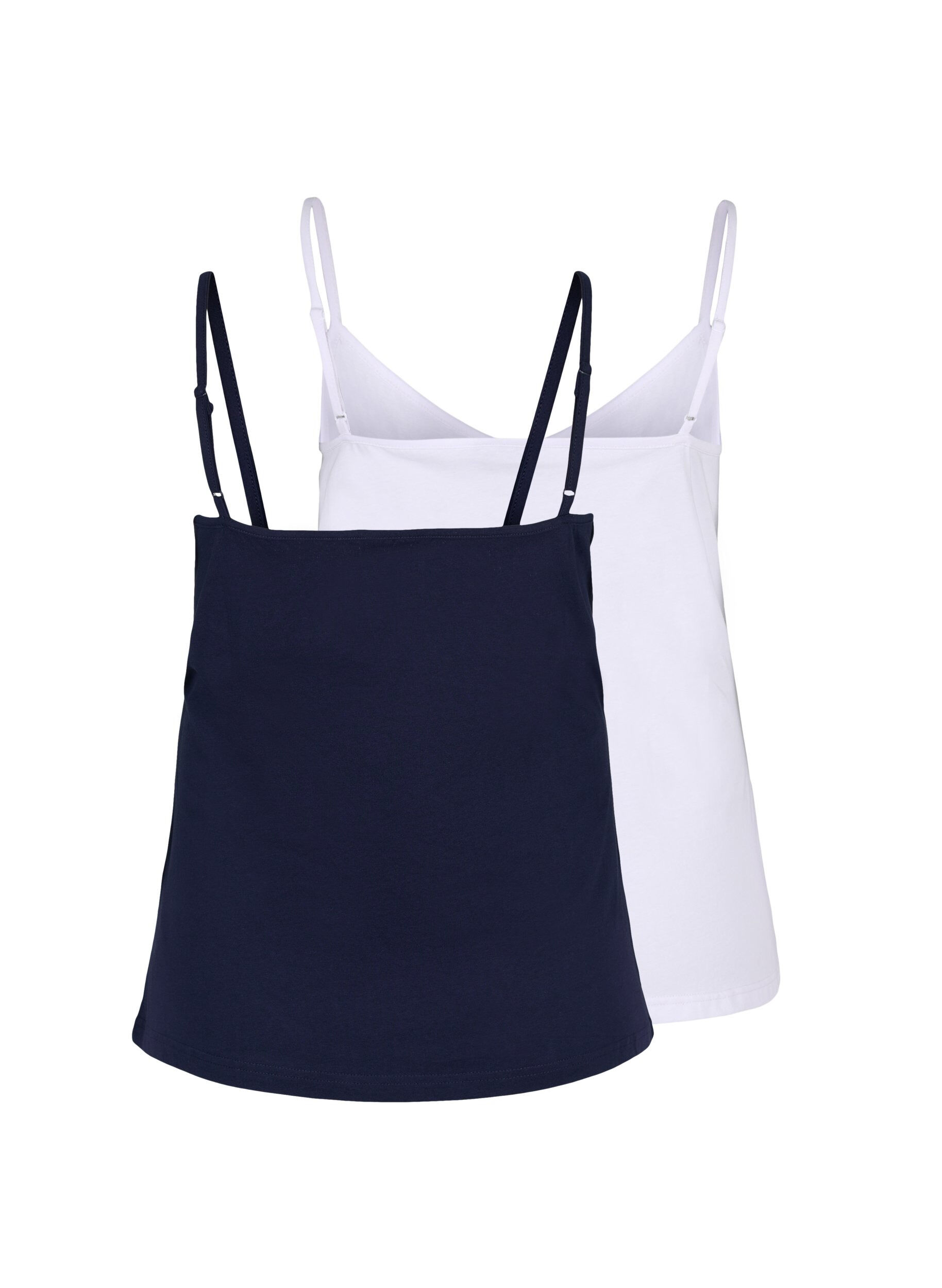 Zizzi2er-Pack Basic-Top aus Baumwolle, Navy B/B White, Packshot image number 1