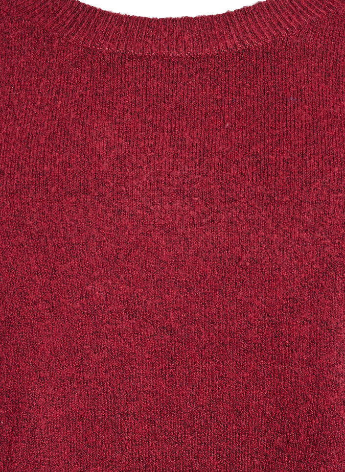 Lange Strickbluse mit Kugelknöpfen, Dunkles Bordeaux, Packshot image number 2