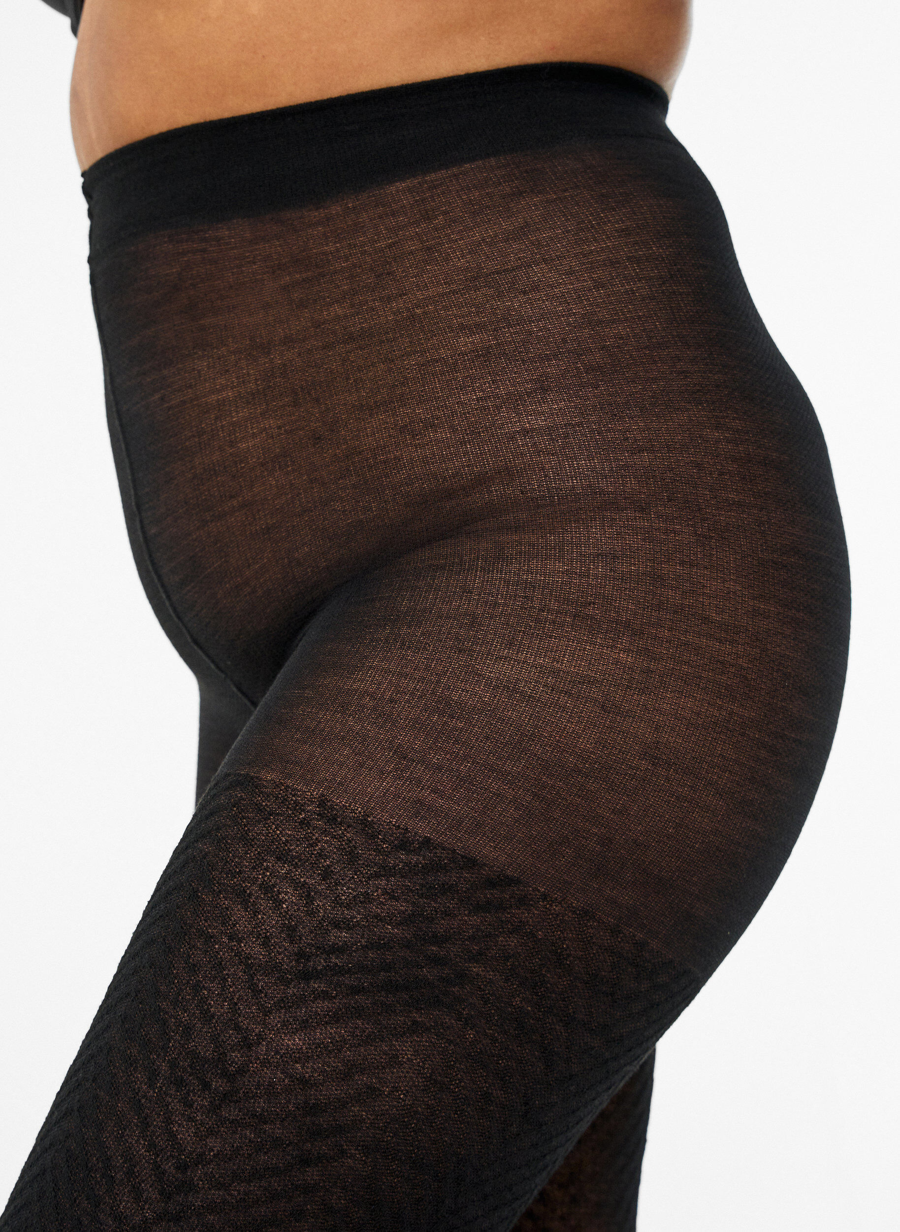 ZizziStrukturierte Strumpfhose, Schwarz, Model image number 1