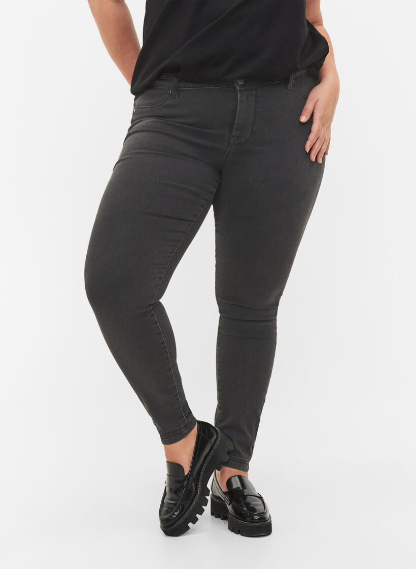 Jeggings aus Baumwollmischung, Grey Denim, Model image number 2