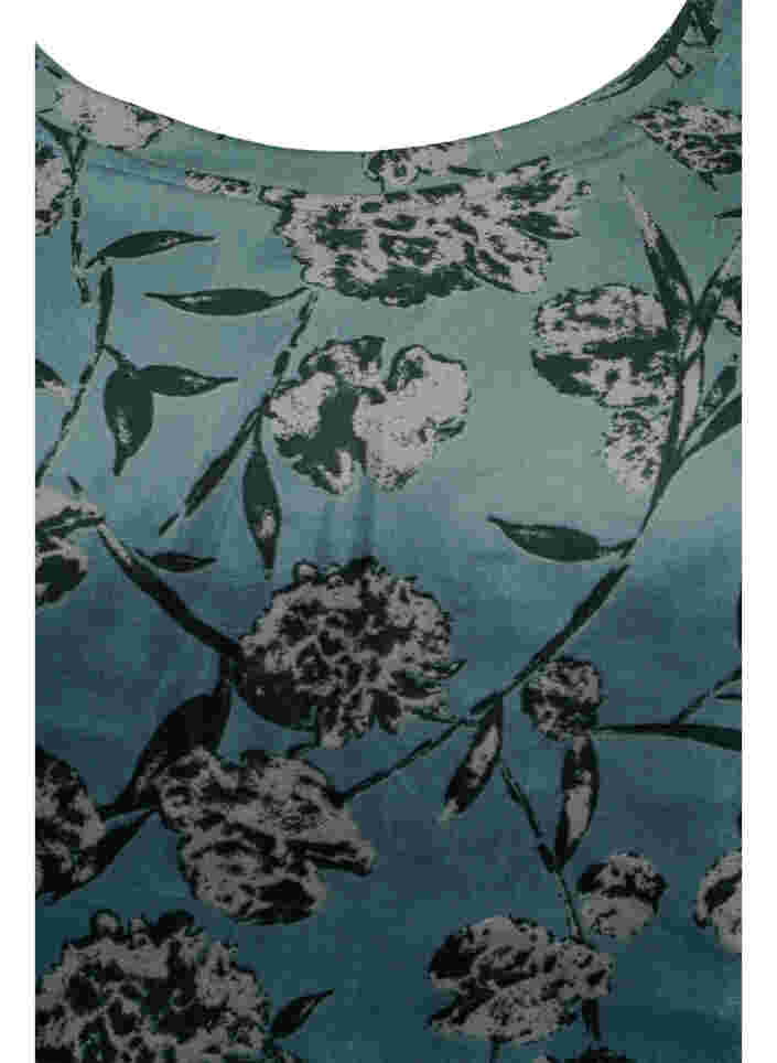 Bluse aus Velours mit Blumenprint und langen Ärmeln, Green Gables AOP, Packshot image number 2