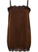 Langes Top aus Satin mit Spitzen, Braun, Packshot image number 0