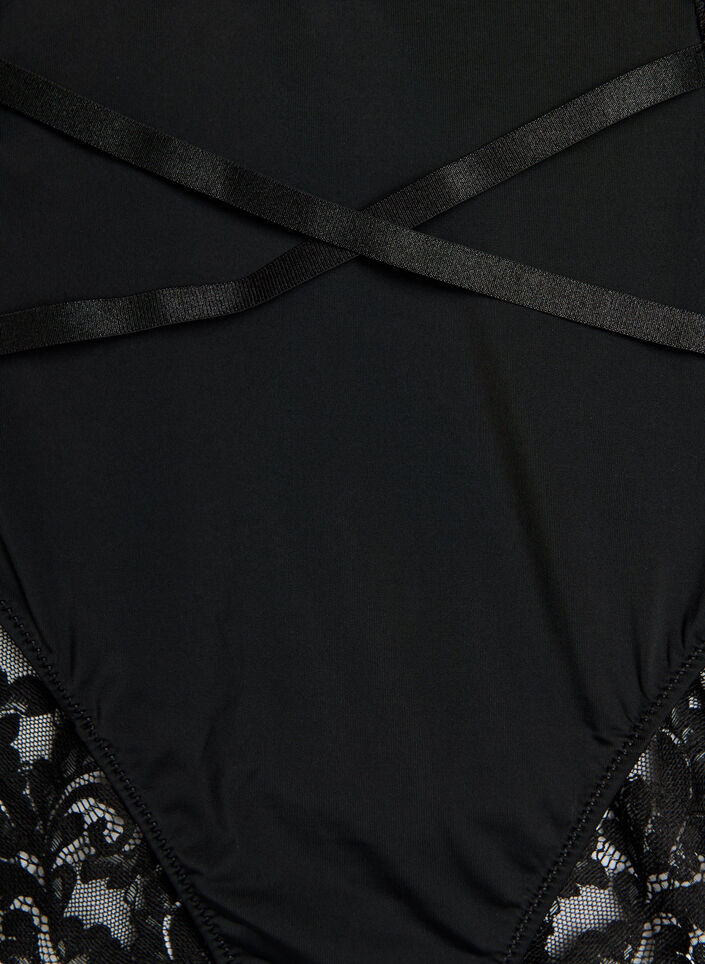 Hipster-Slip aus Spitze mit Crossover-Detail, Schwarz, Packshot image number 2
