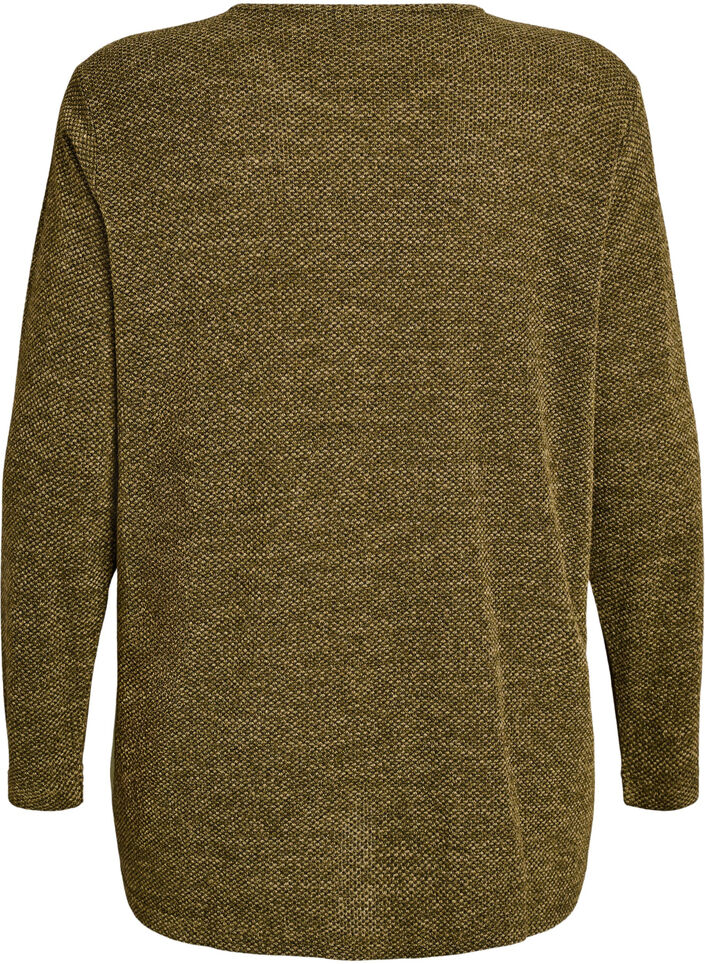 Lang&auml;rmelige Bluse mit Struktur, Gr&uuml;n, Packshot image number 1
