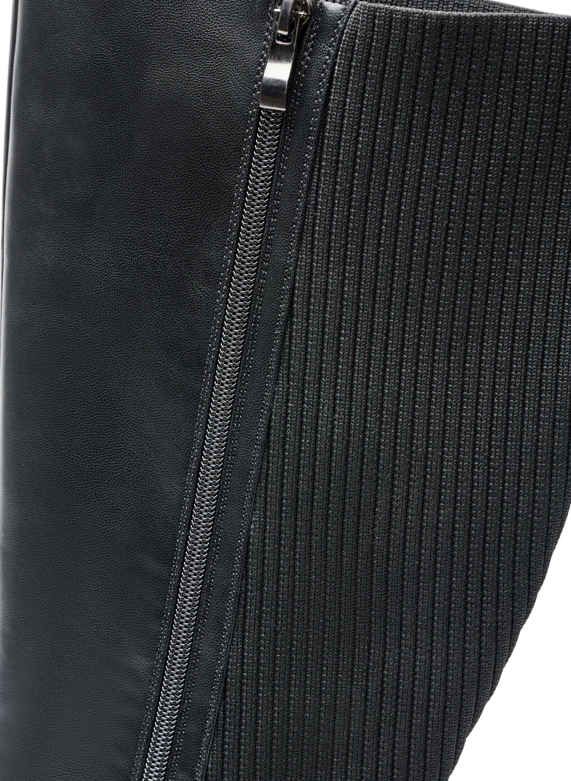 ZizziLangschaftstiefel mit Ripp-Eins&auml;tzen, Schwarz, Packshot image number 4