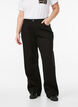 Jeans mit weitem Bein und hohem Bund, Schwarz, Model image number 2