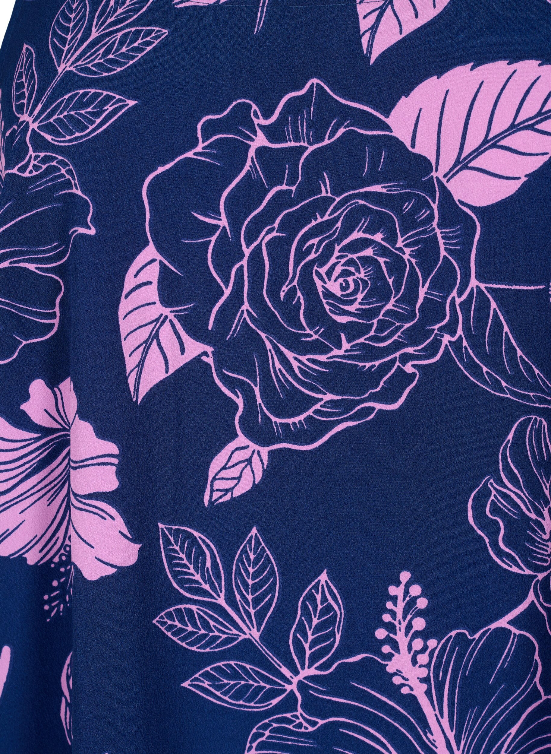 ZizziFLASH - Top mit Print, Medieval Blue Flower, Packshot image number 2