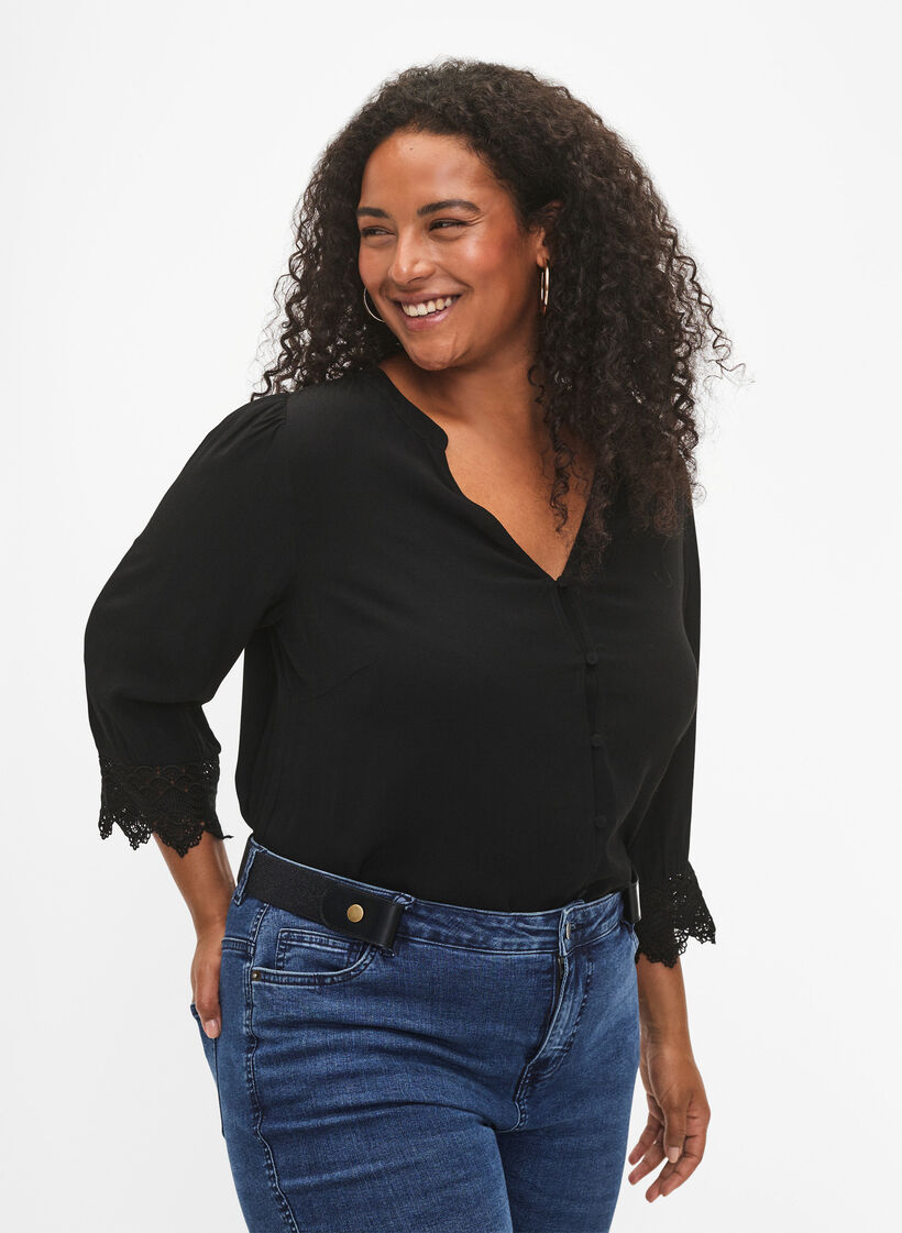 Elastischer Gürtel mit Lurex, Black, Model image number 0