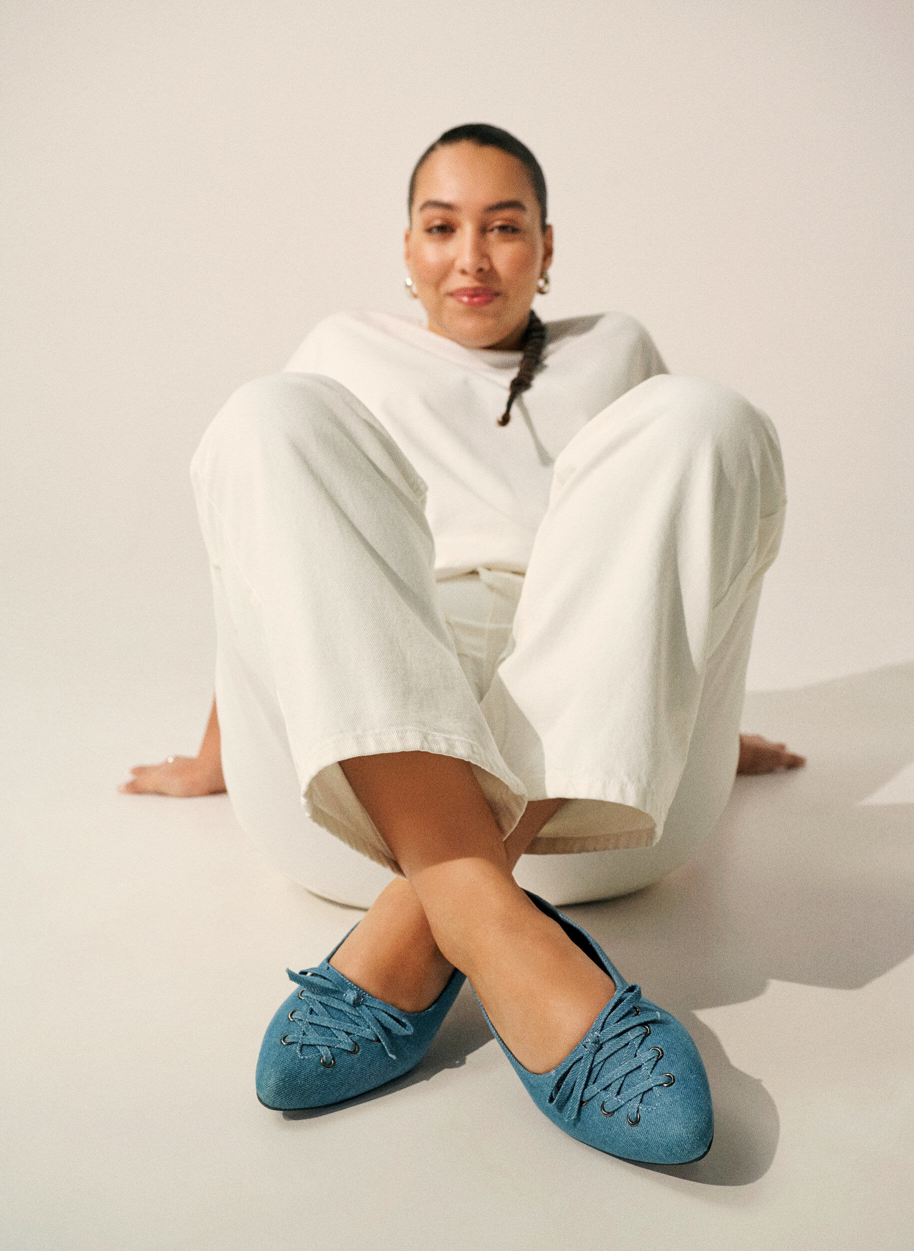 ZizziBallerina mit Schn&uuml;rdetail, Blau, Image image number 0