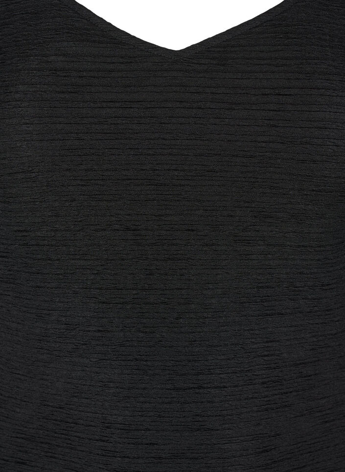 Ärmelloser Body mit Struktur, Black, Packshot image number 2