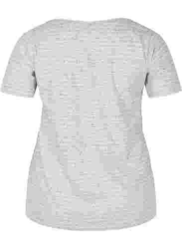 Meliertes T-Shirt aus Baumwolle, Light Grey Melange, Packshot image number 1