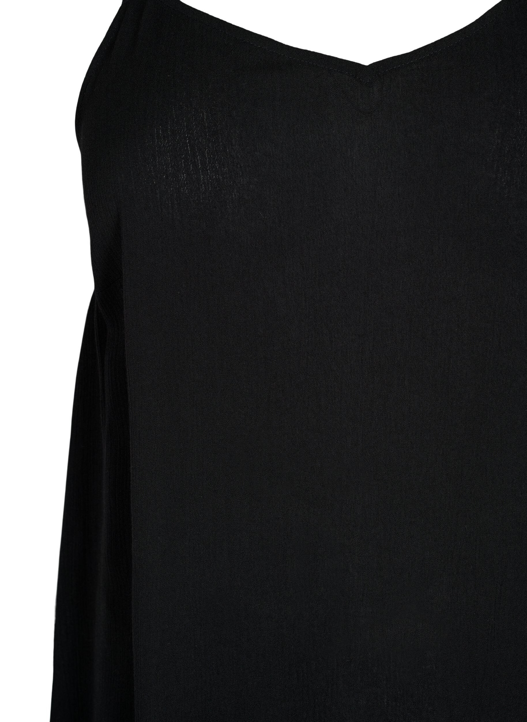 Zizzi&Auml;rmelloses Top aus Viskose, Black, Packshot image number 2