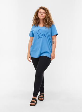 Kurzarm T-Shirt mit Print, Blue Jasper, Model image number 2