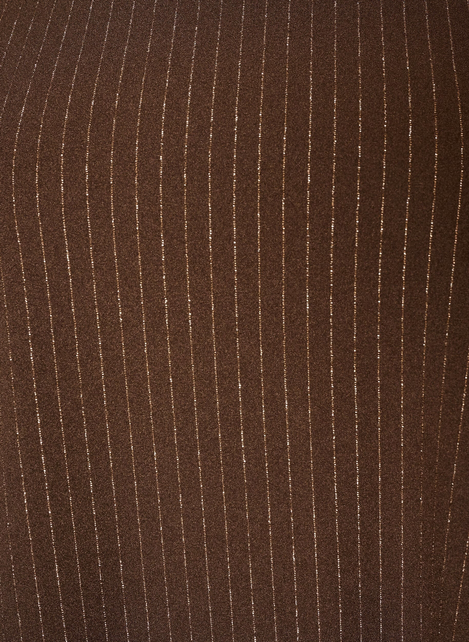 ZizziKurzes A-Linien-Kleid mit Glitzerstreifen, Braun, Packshot image number 2