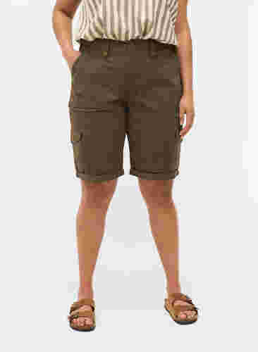 Shorts aus Baumwolle mit Taschen, Tarmac, Model image number 2