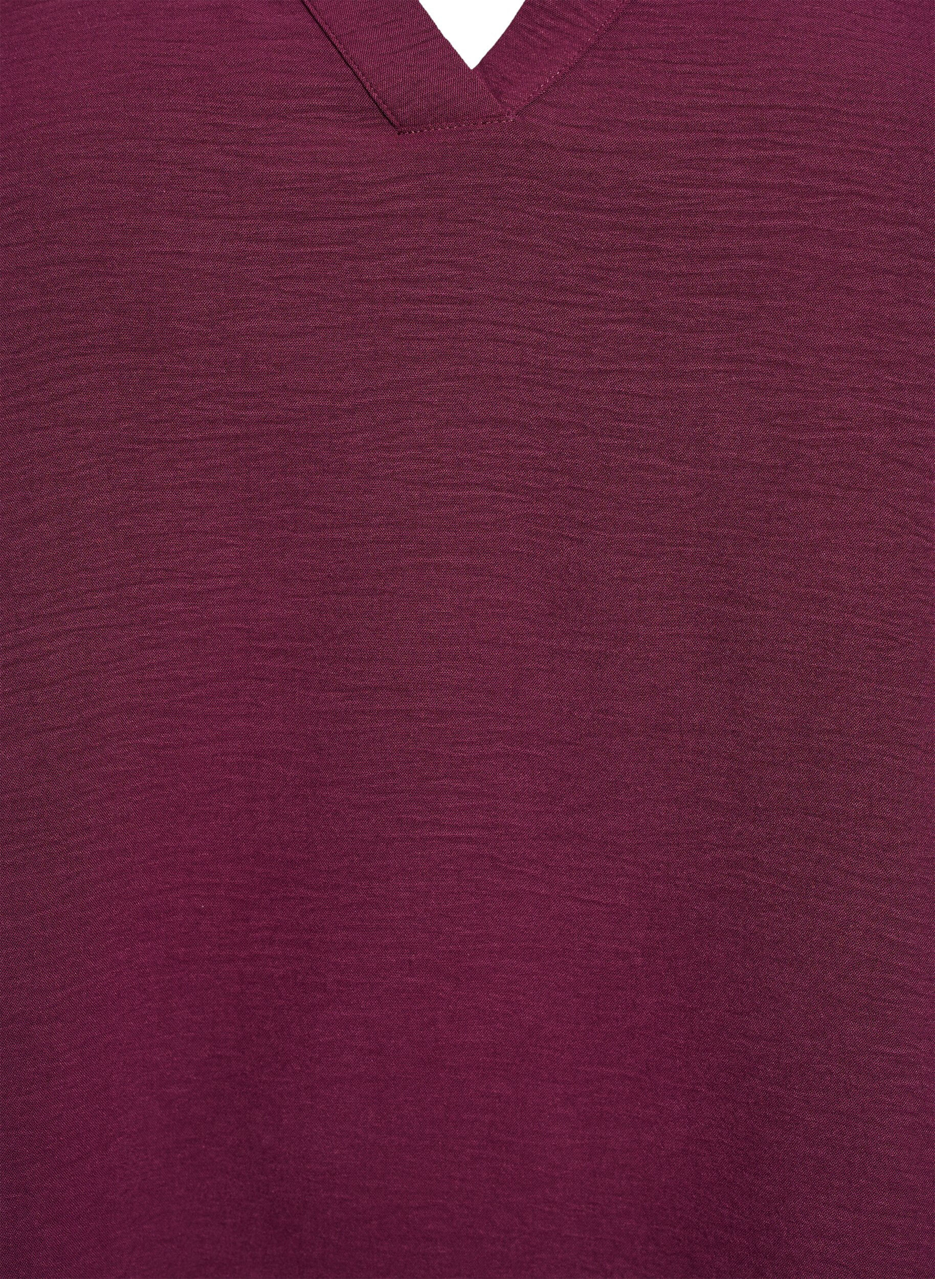 ZizziBluse mit 3/4-&Auml;rmeln, Dunkles Bordeaux, Packshot image number 2