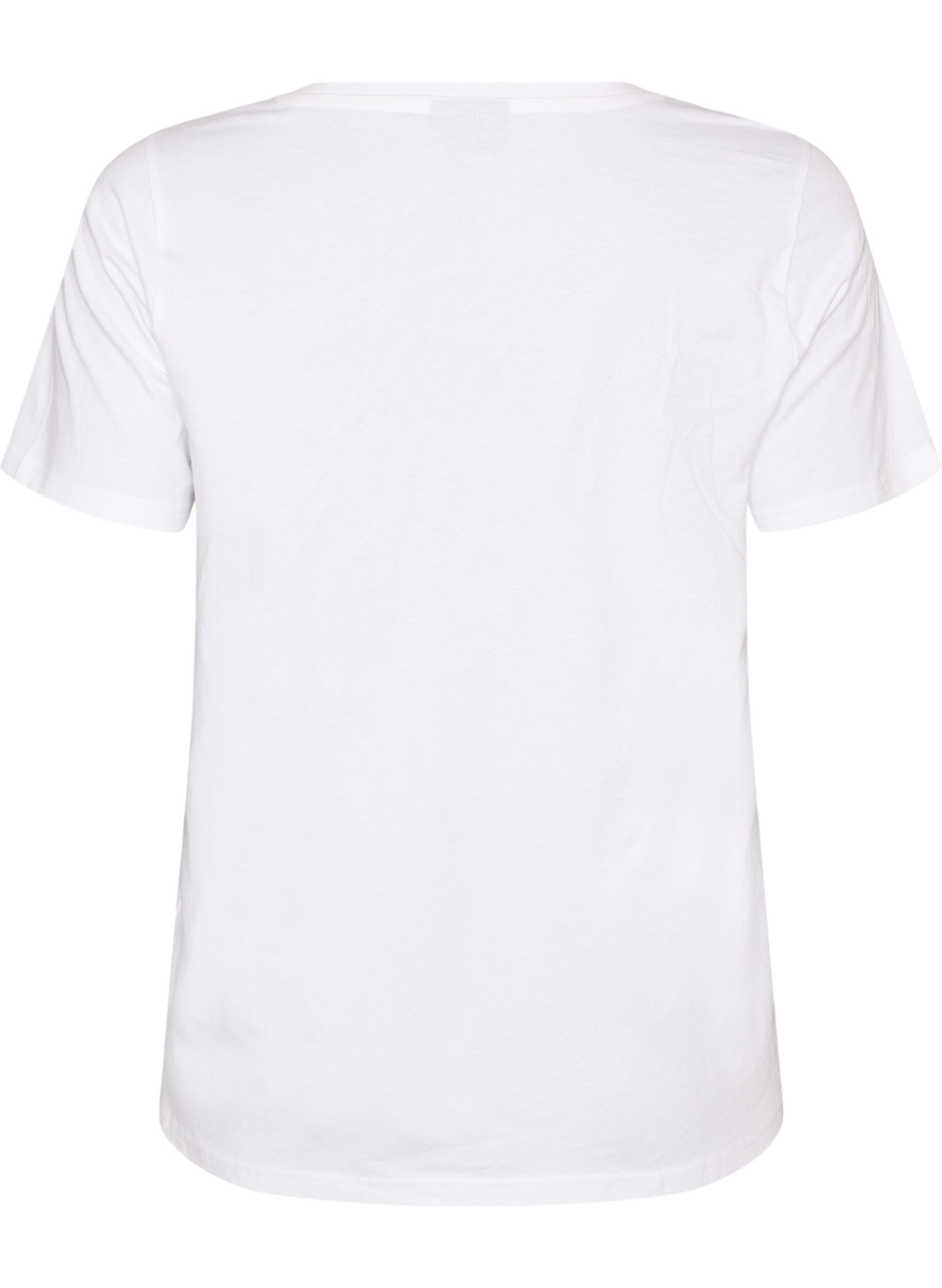 ZizziT-Shirt aus Bio-Baumwolle mit Strand-Print, Wei&szlig;, Packshot image number 1