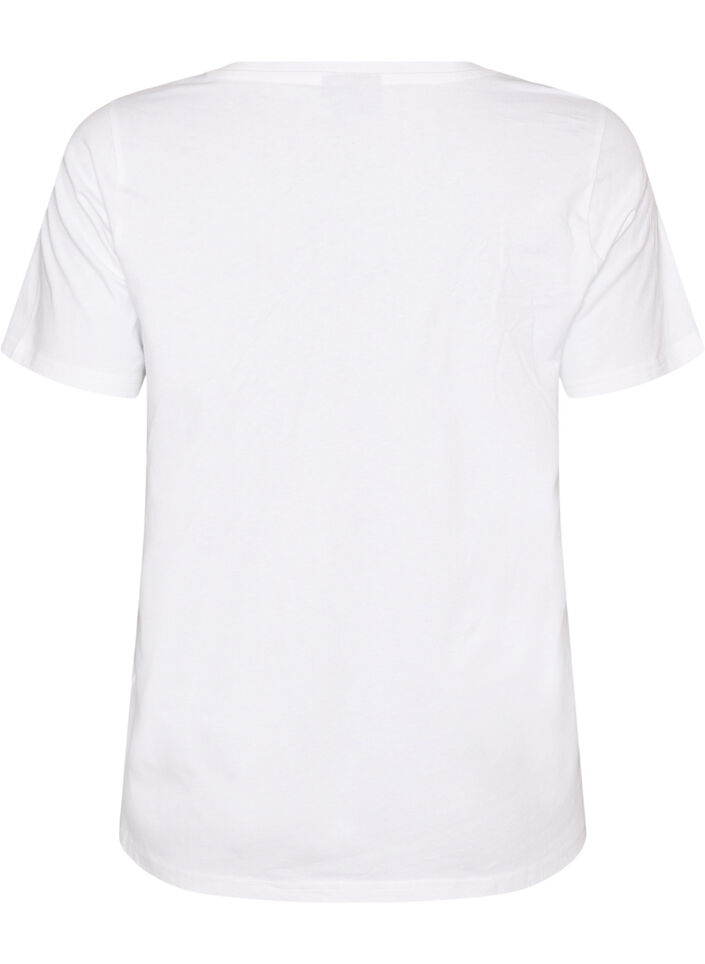 T-Shirt aus Bio-Baumwolle mit Strand-Print, Wei&szlig;, Packshot image number 1