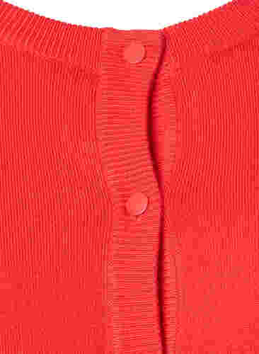 Cardigan aus Rippstrick mit Knopfverschluss, Poppy Red, Packshot image number 2