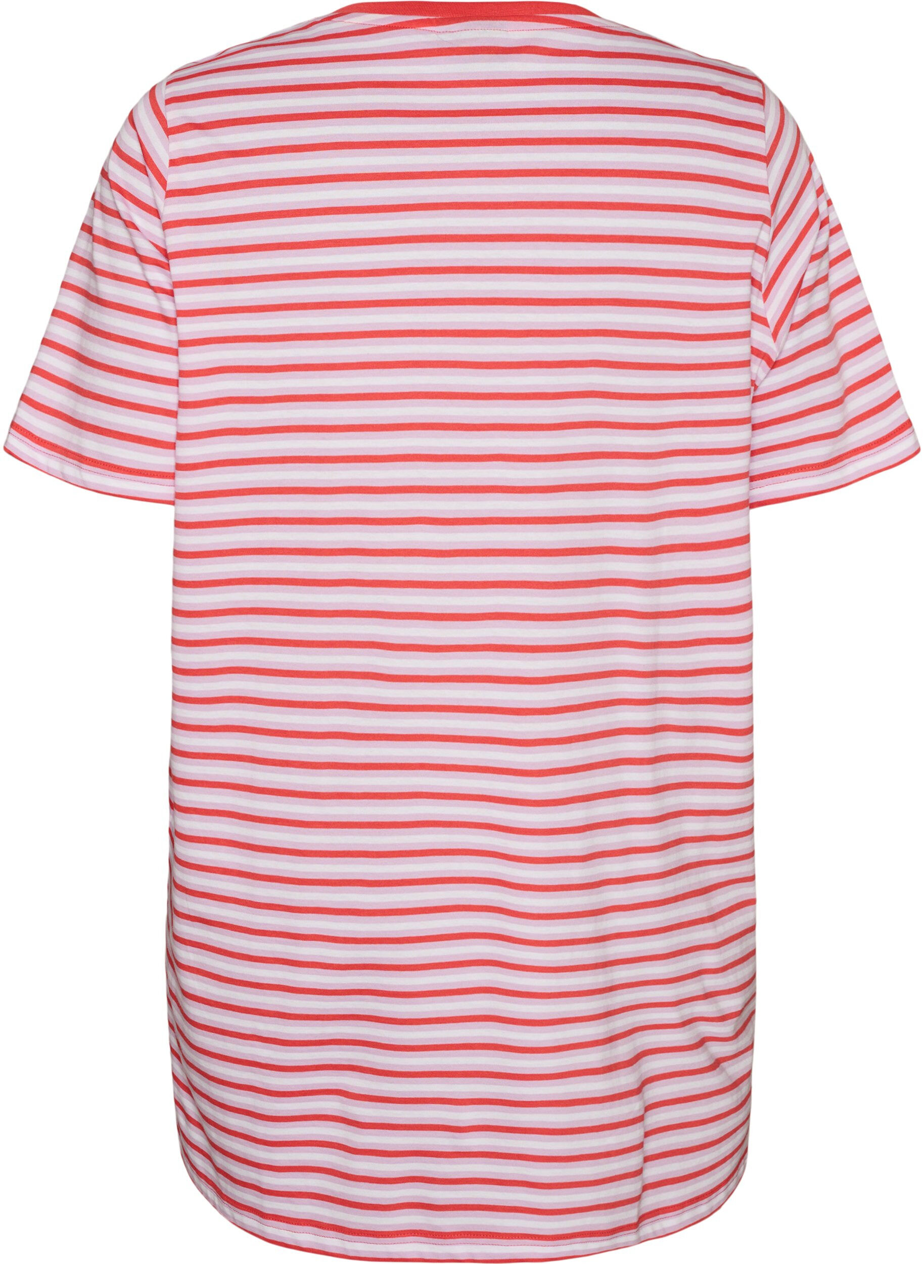ZizziLanges oversized T-Shirt aus Bio-Baumwolle mit Streifen, Lila, Packshot image number 1