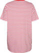 Langes oversized T-Shirt aus Bio-Baumwolle mit Streifen, Lila, Packshot image number 1