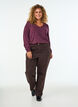 Bluse aus Jersey mit V-Ausschnitt und langen &Auml;rmeln, Dunkles Bordeaux, Model image number 1
