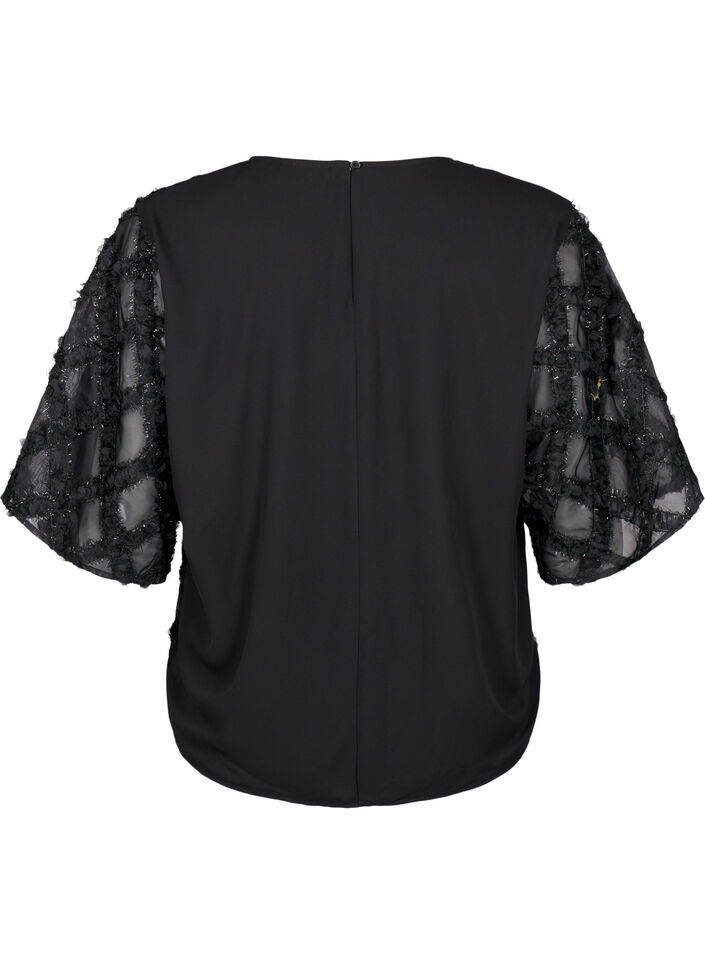 Bluse mit Harlekinmuster, Black, Packshot image number 1