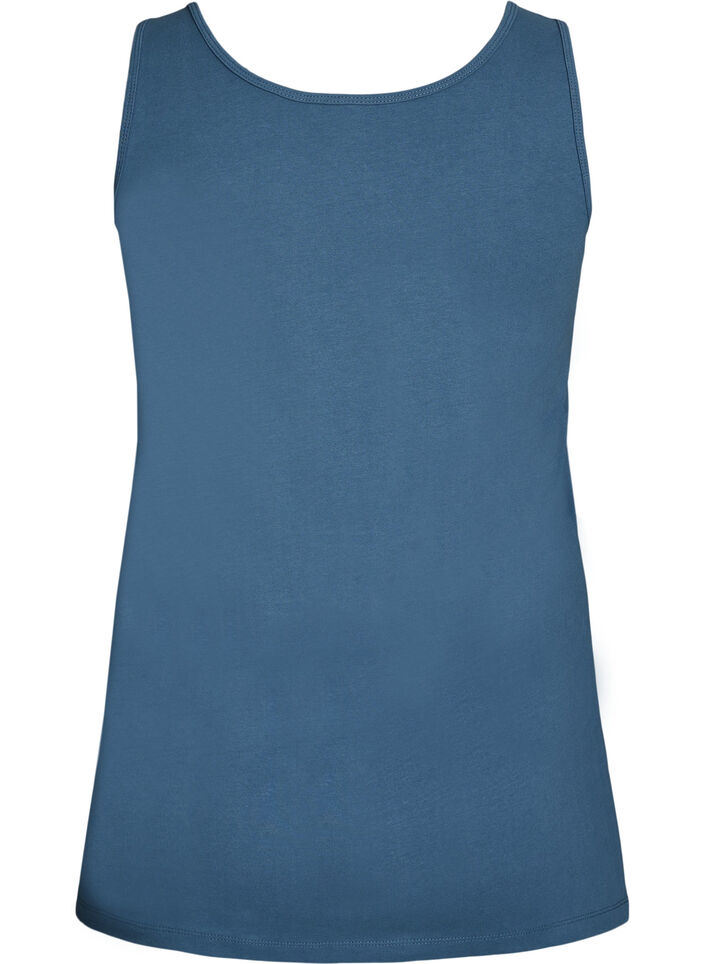 Solide Farbe Grundoberteil aus Baumwolle, Grau, Packshot image number 1