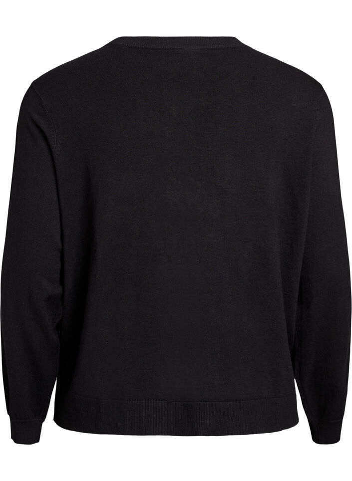 Cardigan mit perlenbestickten Schleifen und Druckkn&ouml;pfen, Schwarz, Packshot image number 1