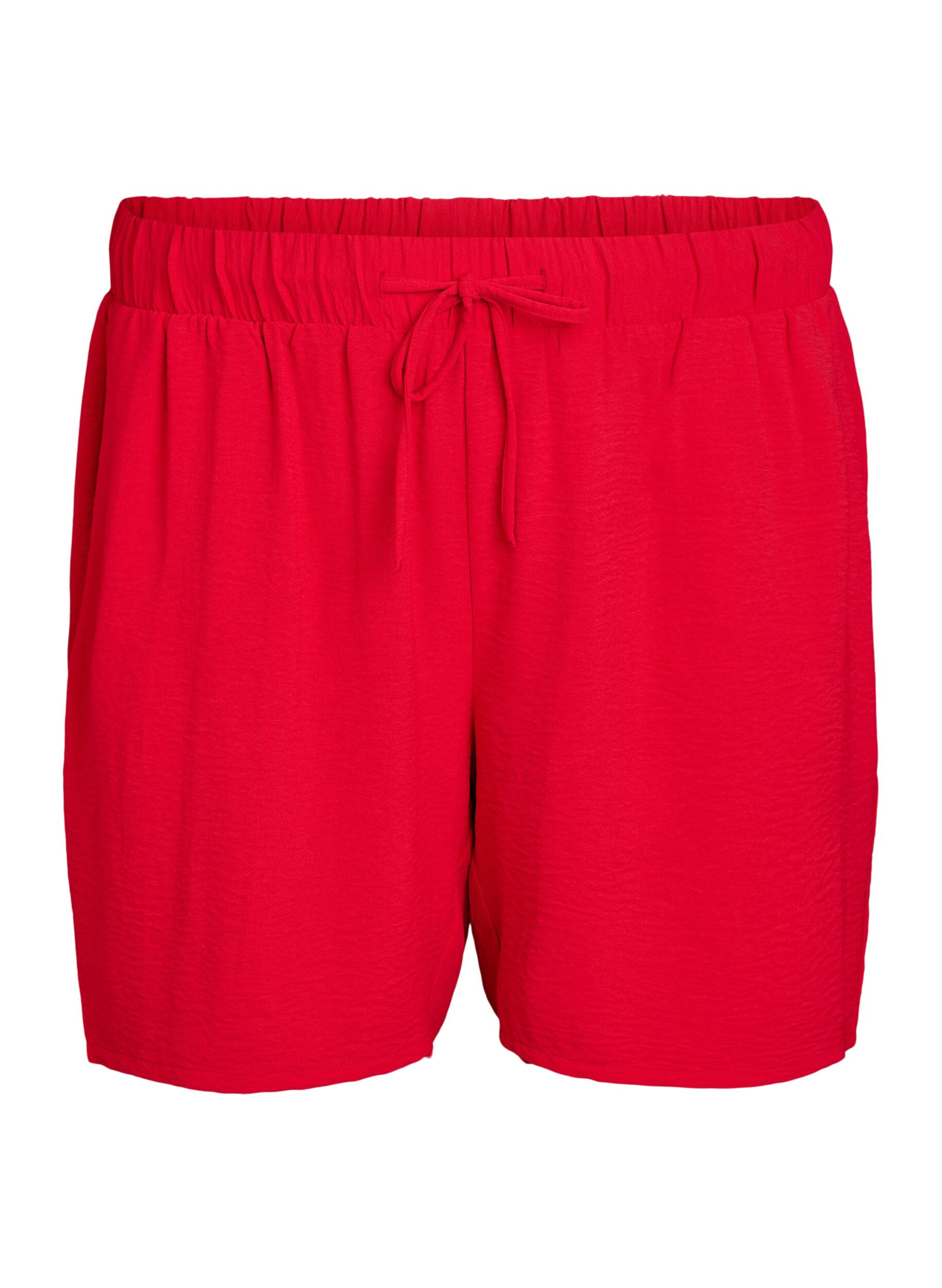 ZizziKurze Hose mit Taschen und elastischem Bund., Rot, Packshot image number 0
