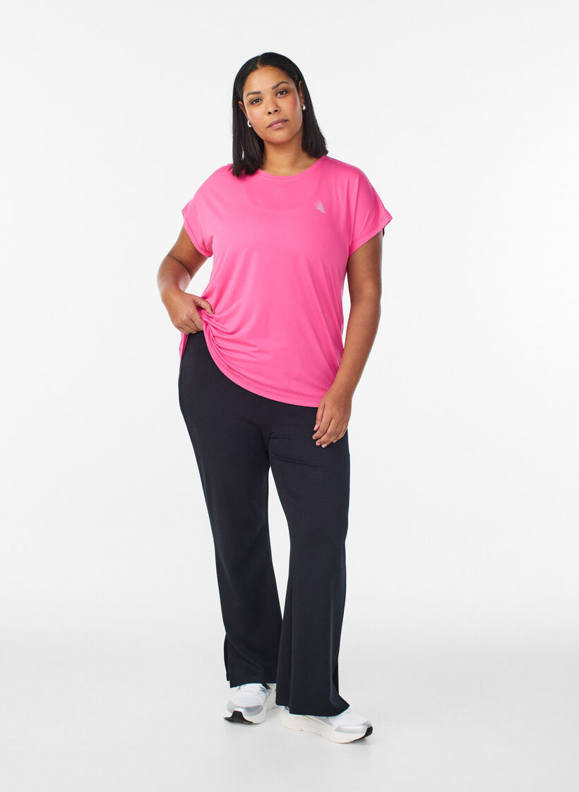 Einfarbiges Trainings-T-Shirt, Pink, Model image number 1