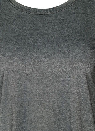 Kurzarm T-Shirt mit Schimmer, Black w Silver , Packshot image number 2