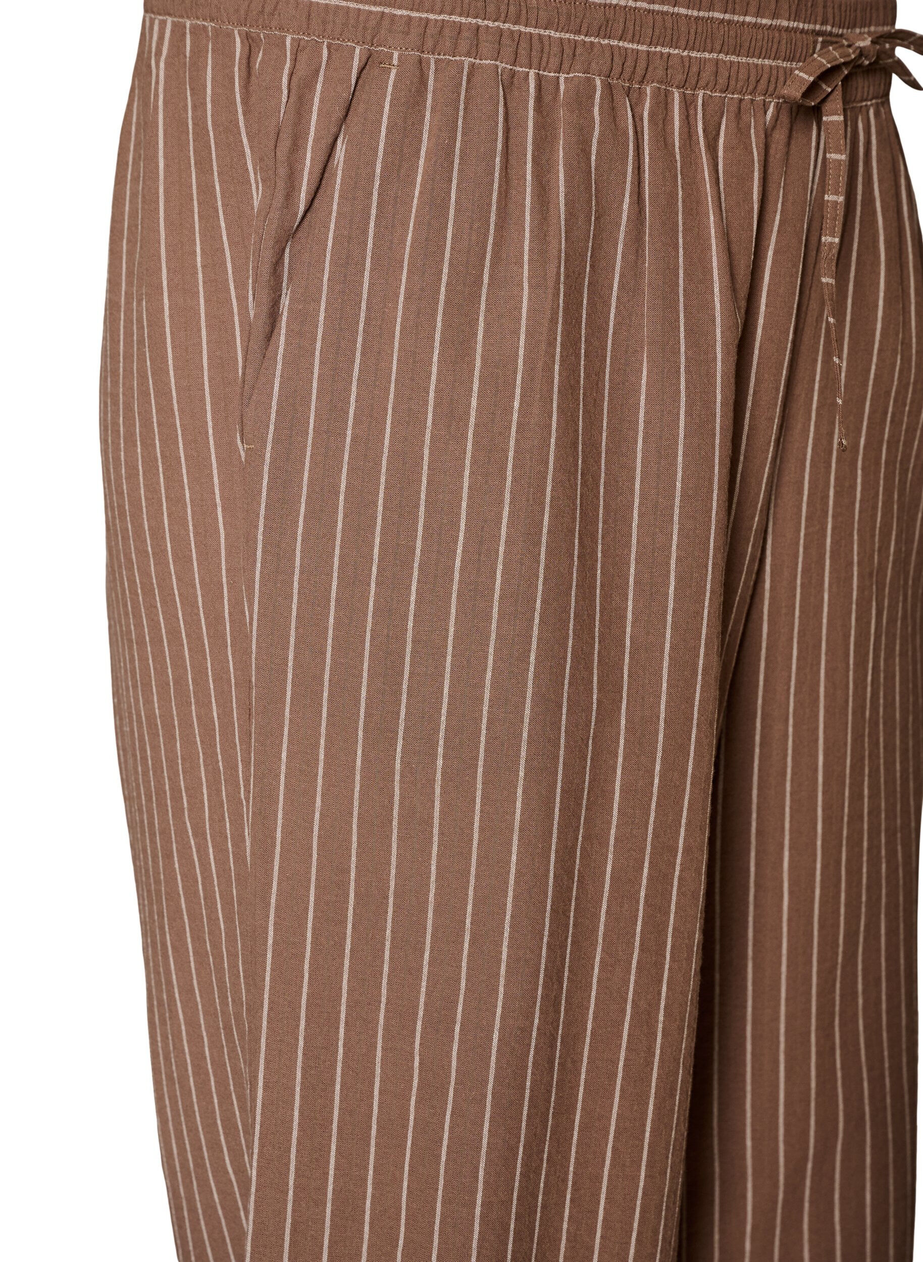ZizziLockere Hose mit hohem Bund und Taschen, Braun, Packshot image number 2