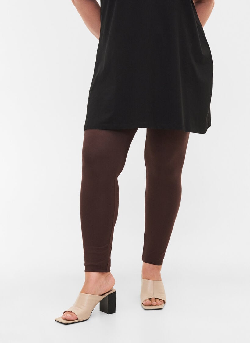 Basic-Leggings aus Viskose, Braun, Model image number 3