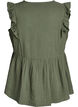 &Auml;rmellose Bluse aus Baumwoll-Musselin mit R&uuml;schen, Gr&uuml;n, Packshot image number 1