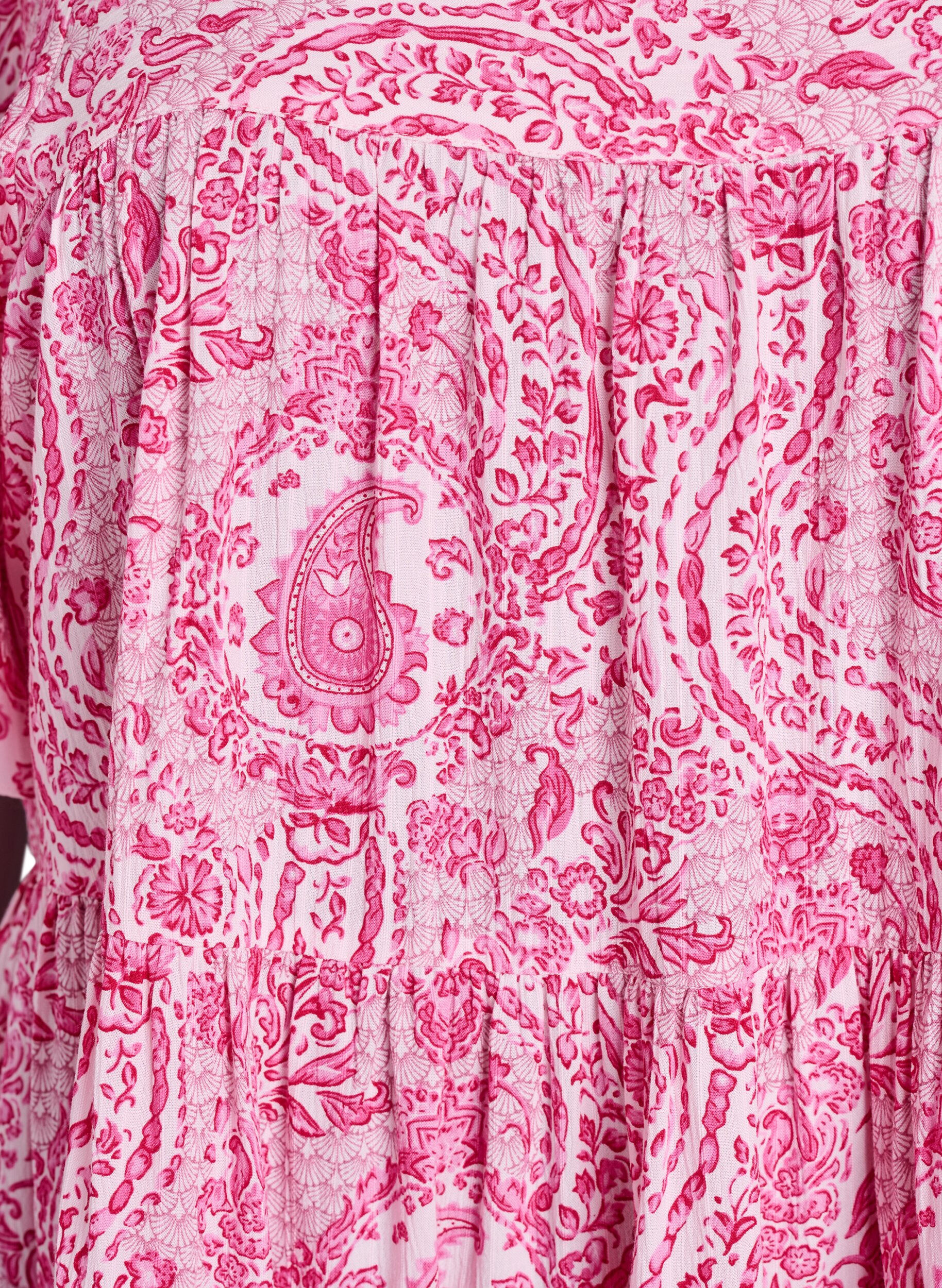 ZizziTunika mit R&uuml;schen und Paisley-Print, Pink, Packshot image number 2