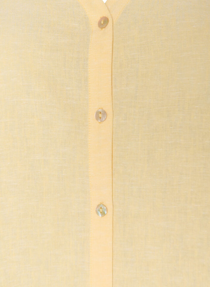 Bluse aus Leinen und Viskose mit V-Ausschnitt, Gelb, Packshot image number 2