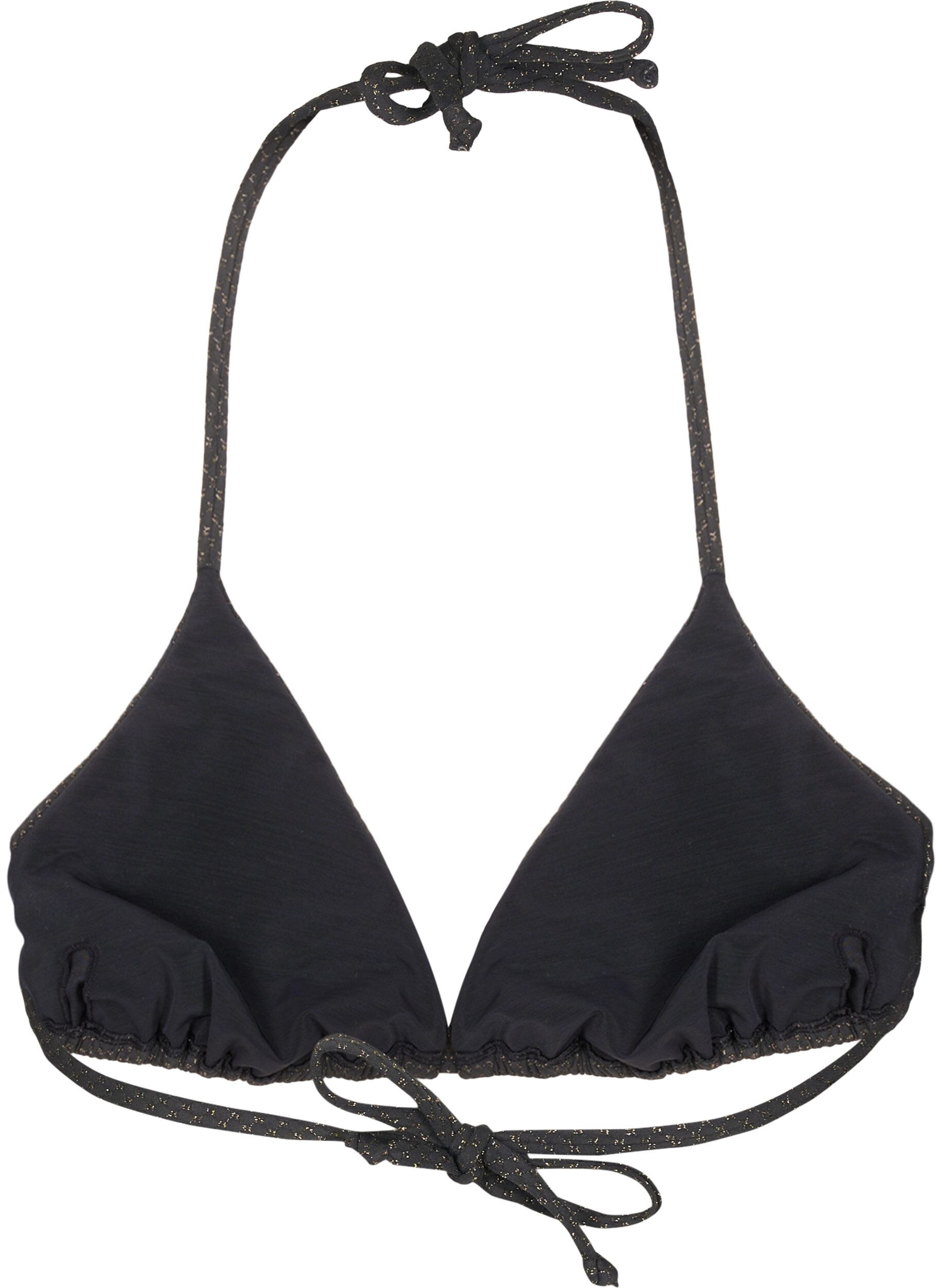 ZizziTriangel-Bikinioberteil mit Glitzer, Schwarz, Packshot image number 1