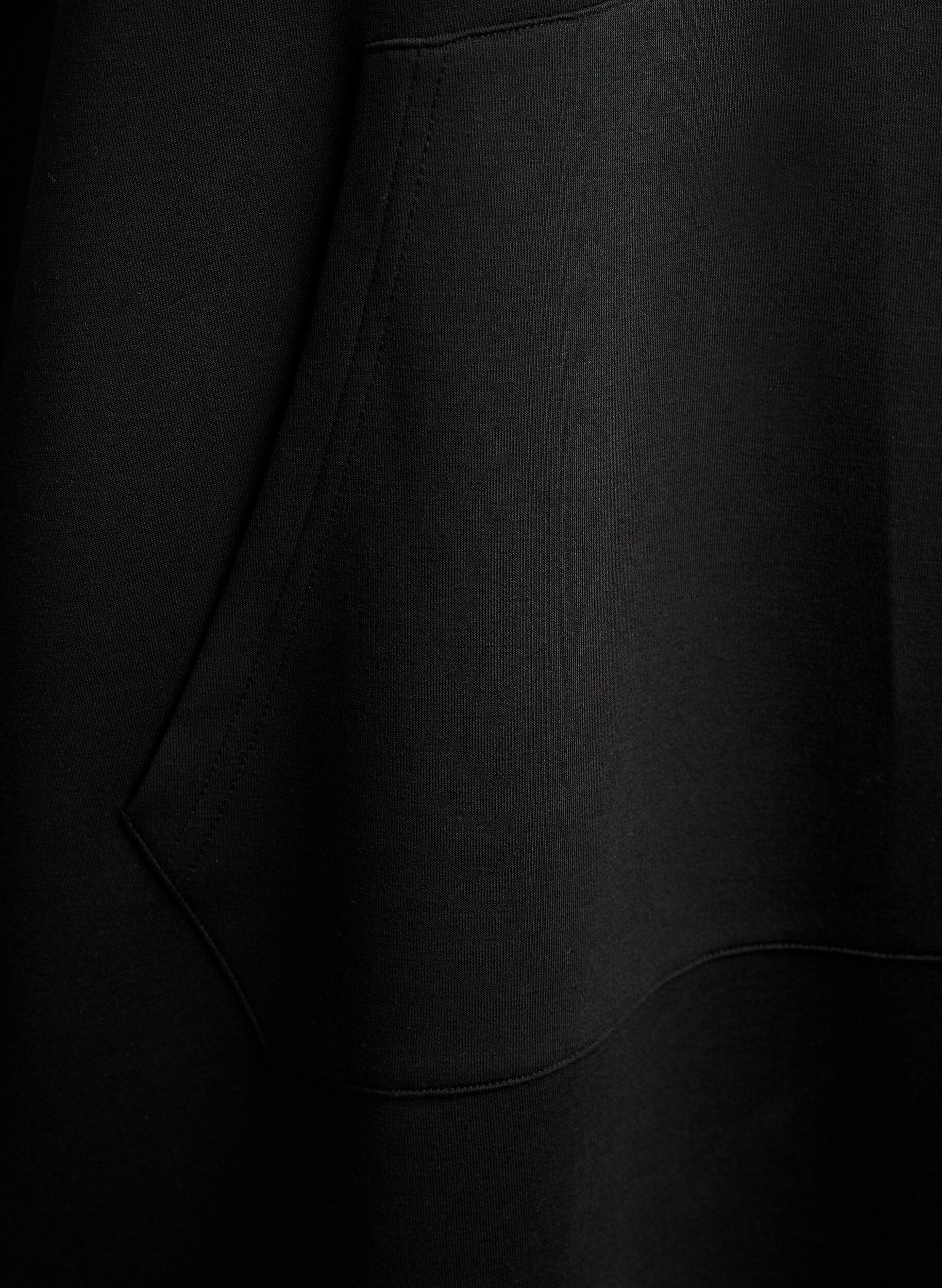 ZizziKurzes Hoodiekleid mit K&auml;ngurutasche, Schwarz, Packshot image number 3