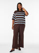 Gestreiftes Stricktop mit kurzen &Auml;rmeln, Braun, Model image number 1