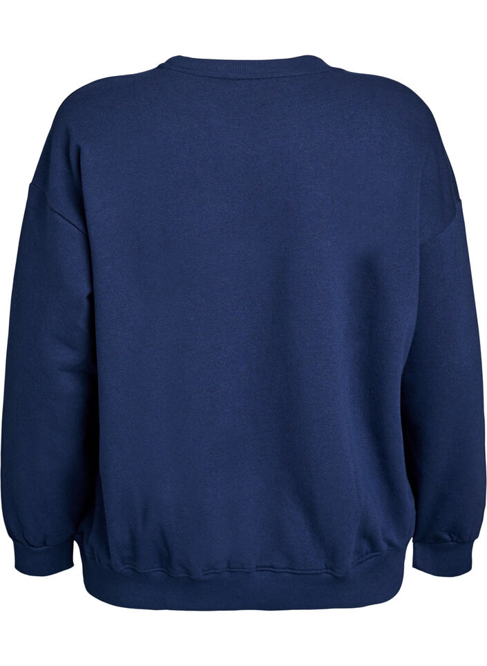Sweatshirt mit Textaufdruck, Blau, Packshot image number 1