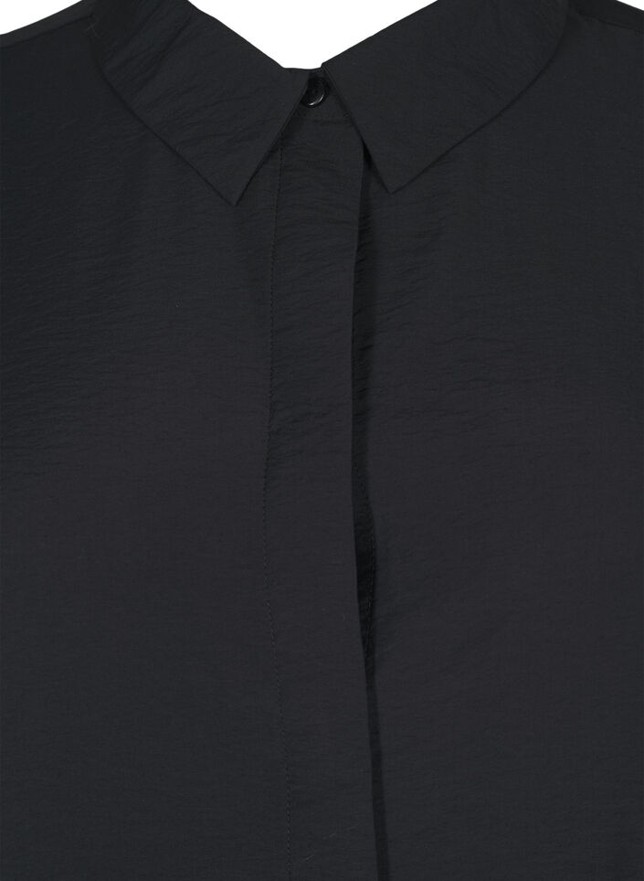 Bluse mit 3/4 Ärmeln und geblümter Stickerei, Black, Packshot image number 2