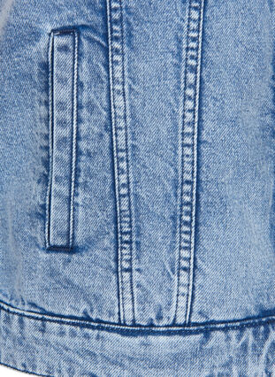 Denim Weste mit Taschen und Stickerei, Blue Denim Washed, Packshot image number 3