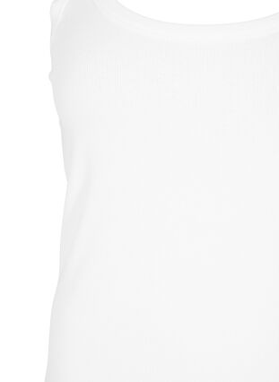 Geripptes Tanktop aus Baumwolle, Bright White, Packshot image number 2