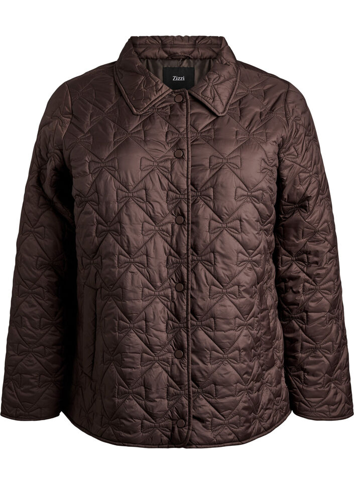 Leicht wattierte Jacke mit dekorativer Steppung, Braun, Packshot image number 0