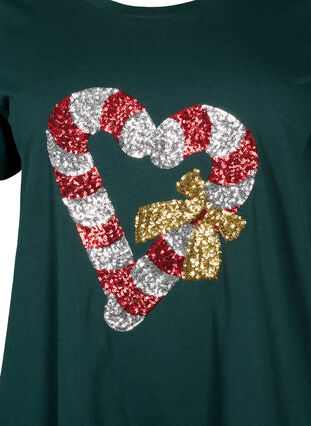 Weihnachts-T-Shirt mit Pailletten, Scarab W. Stock, Packshot image number 2