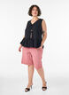 &Auml;rmellose Bluse mit Struktur und Bindeband, Schwarz, Model image number 1
