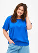 Kurzärmelige Bluse aus Viskose mit Schleifen, Princess Blue, Model image number 0