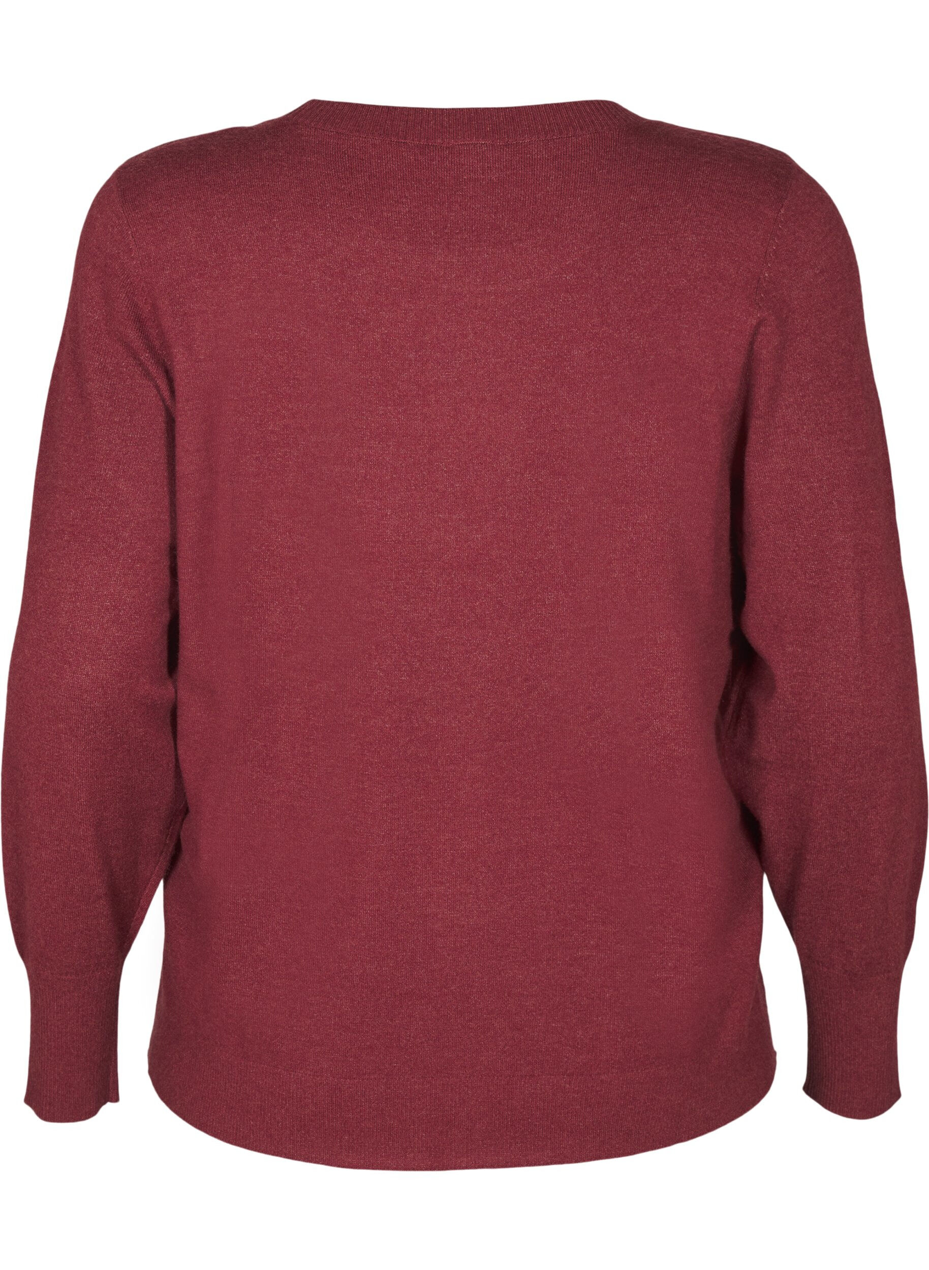 ZizziStrickpullover mit Rundhalsausschnitt, Rot, Packshot image number 1