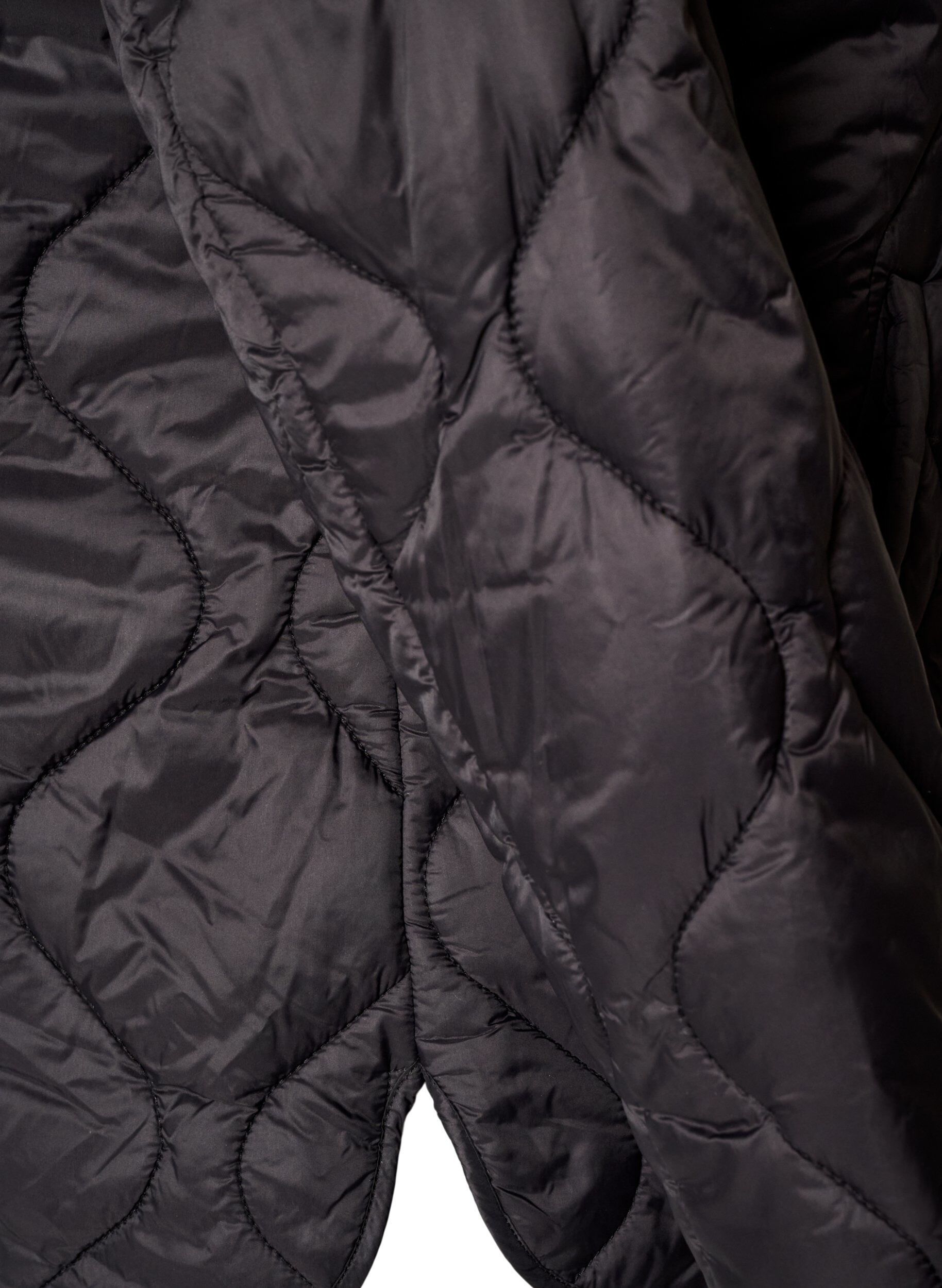 ZizziSteppjacke mit Druckkn&ouml;pfen und Rundhalsausschnitt, Schwarz, Packshot image number 4